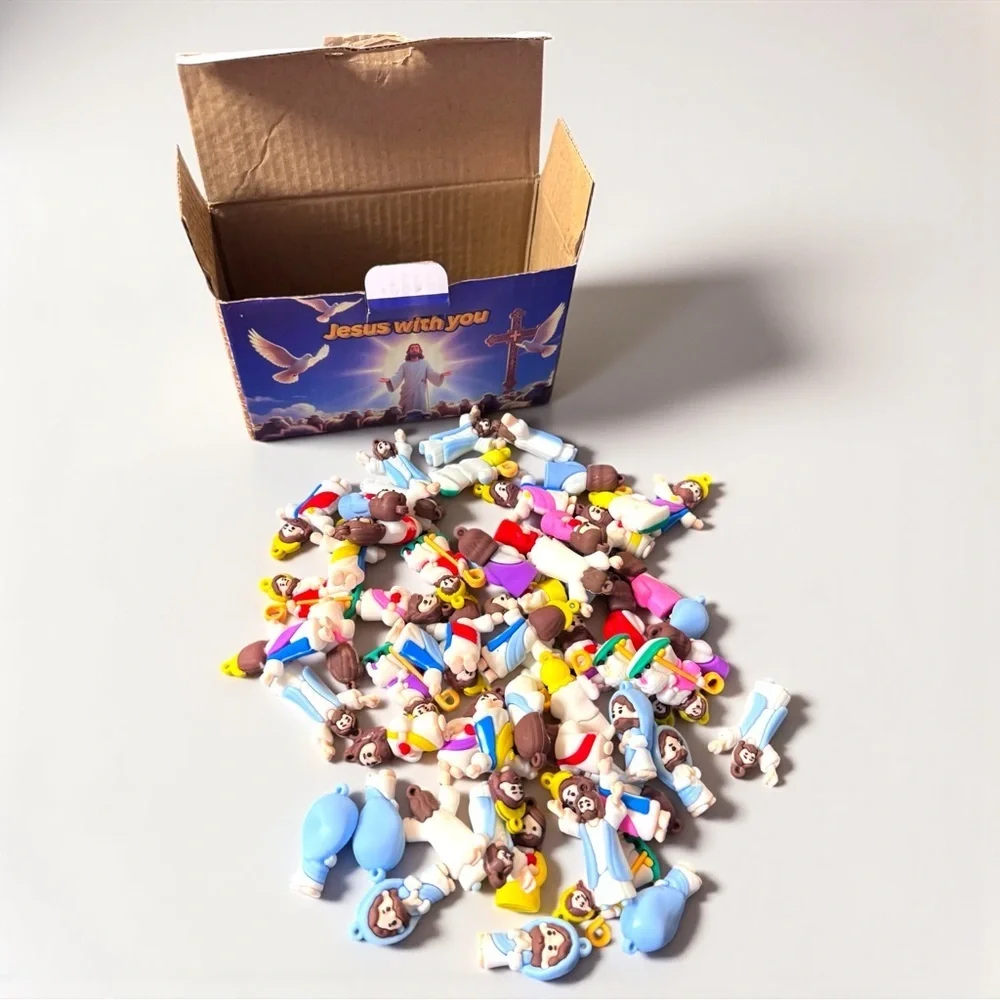 60 Mini Jesus Figurines Bulk NIB Sunday School Gifts Baptism Church Party Favors